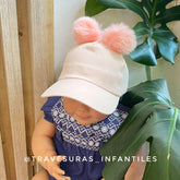 Gorra Para Niña Detalle Pompones rosa