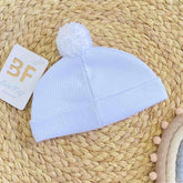 Gorro Para Bebé Pompom blanco