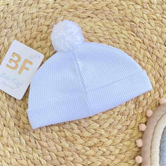 Gorro Para Bebé Pompom blanco