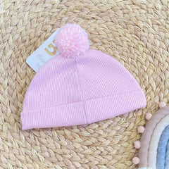 Gorro Para Bebé Pompom rosa