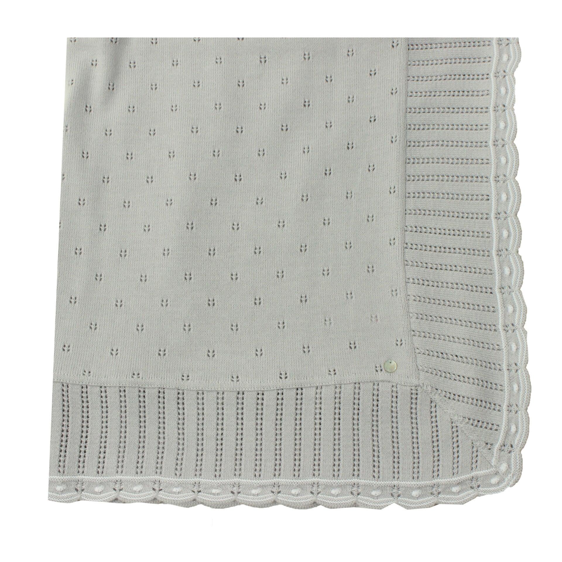 Manta Tricot Bordado Gris Dr. Kid