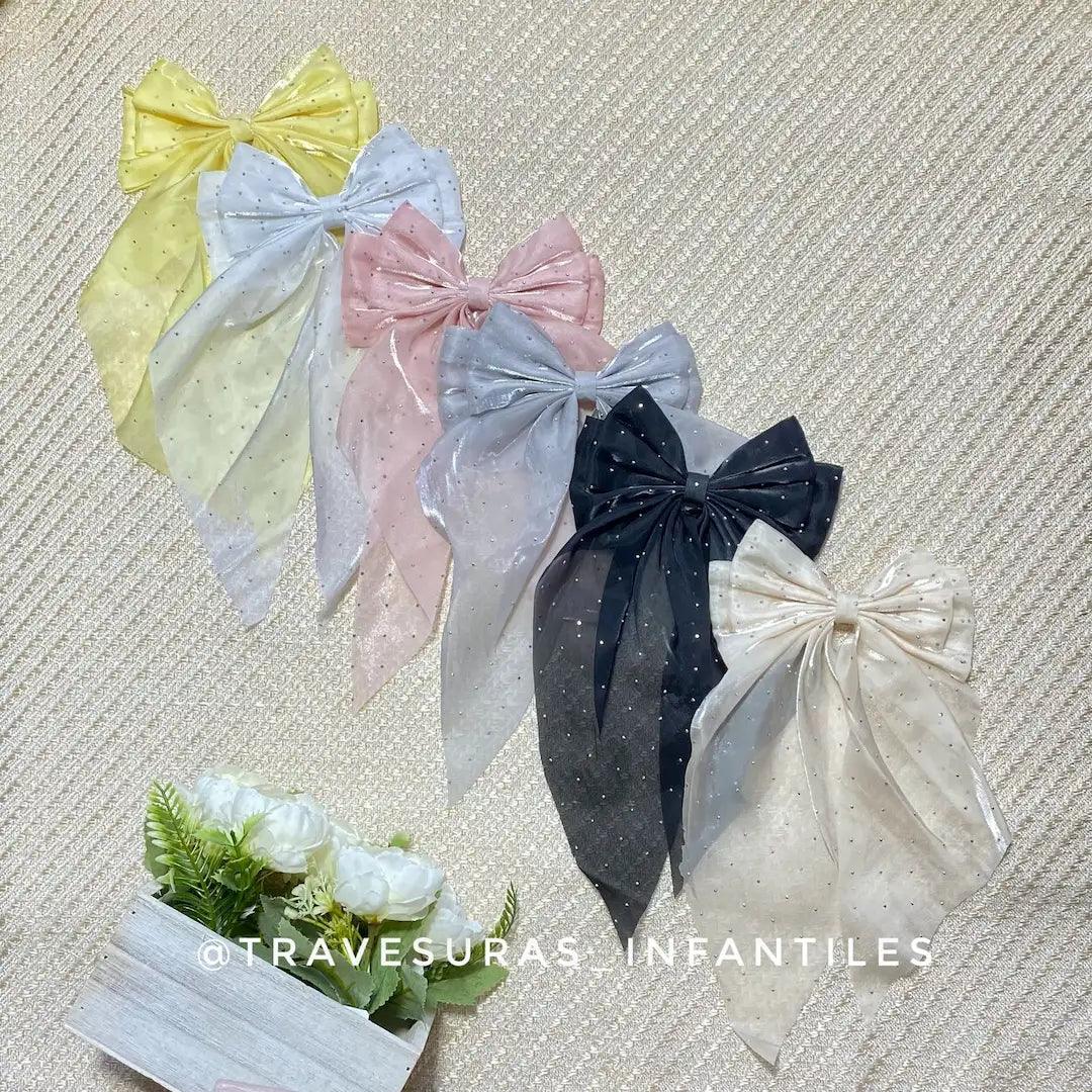 Moño Doble Seda Brillos