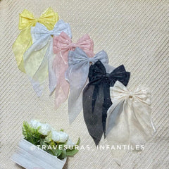 Moño Doble Seda Brillos