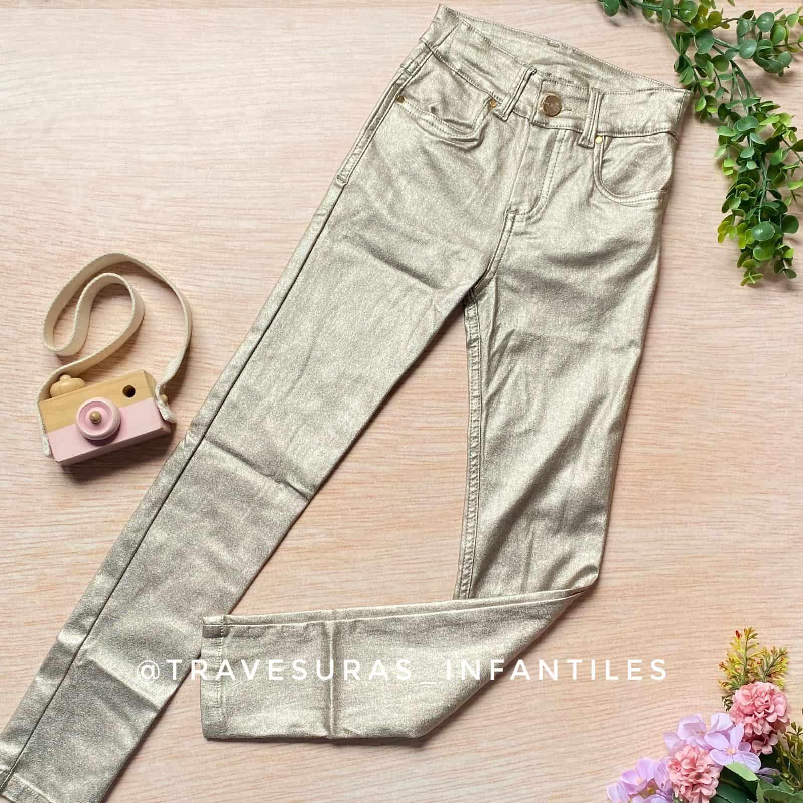 Pantalón Metalizado Dorado