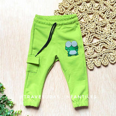 Pantalón Detalle Estampado Sapo verde