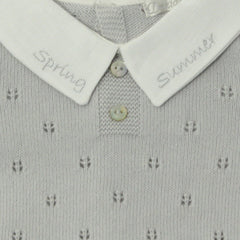 Primer Día Tricot Cuello Punto Gris