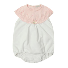 Romper Combinado Tricot Rosa