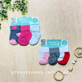 Set 3 Pares De Medias Doblez Estampado Niña