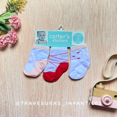 Set 3 Pares De Medias Lisas Niña Corazón