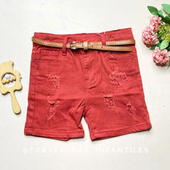 Short Desgaste Con Correa rojo