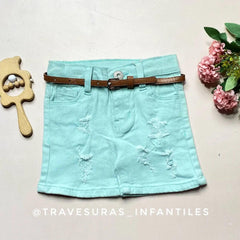 Short Desgaste Con Correa azul