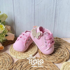 Tenis Sin Suela Mariposa Rosa Huellitas Estilo
