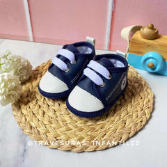 Tenis Sin Suela Azules Cordones