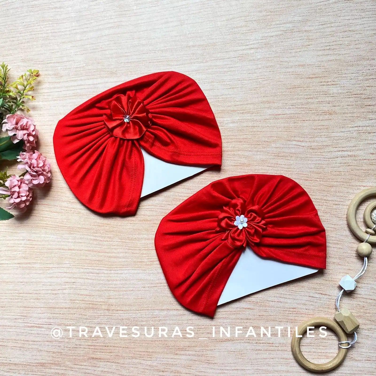Turbante Detalle Flor Surtido rojo