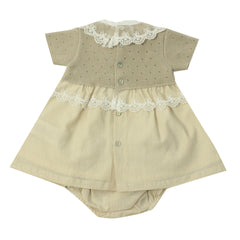 Vestido Combinado Tricot Detalles Bordados