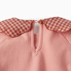 Vestido Manga Larga Cuadros rosa