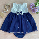 Vestido Perlas Moño