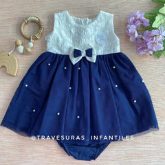 Vestido Perlas Moño