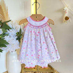 Vestido Puntos Cuello Mao