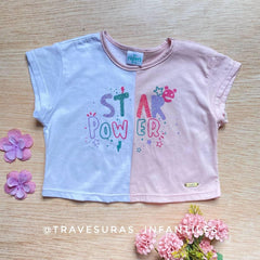 Blusa Corta Estampado Star Power rosa
