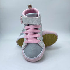 Tenis Bota Glitter Plateado Melosos Detalle