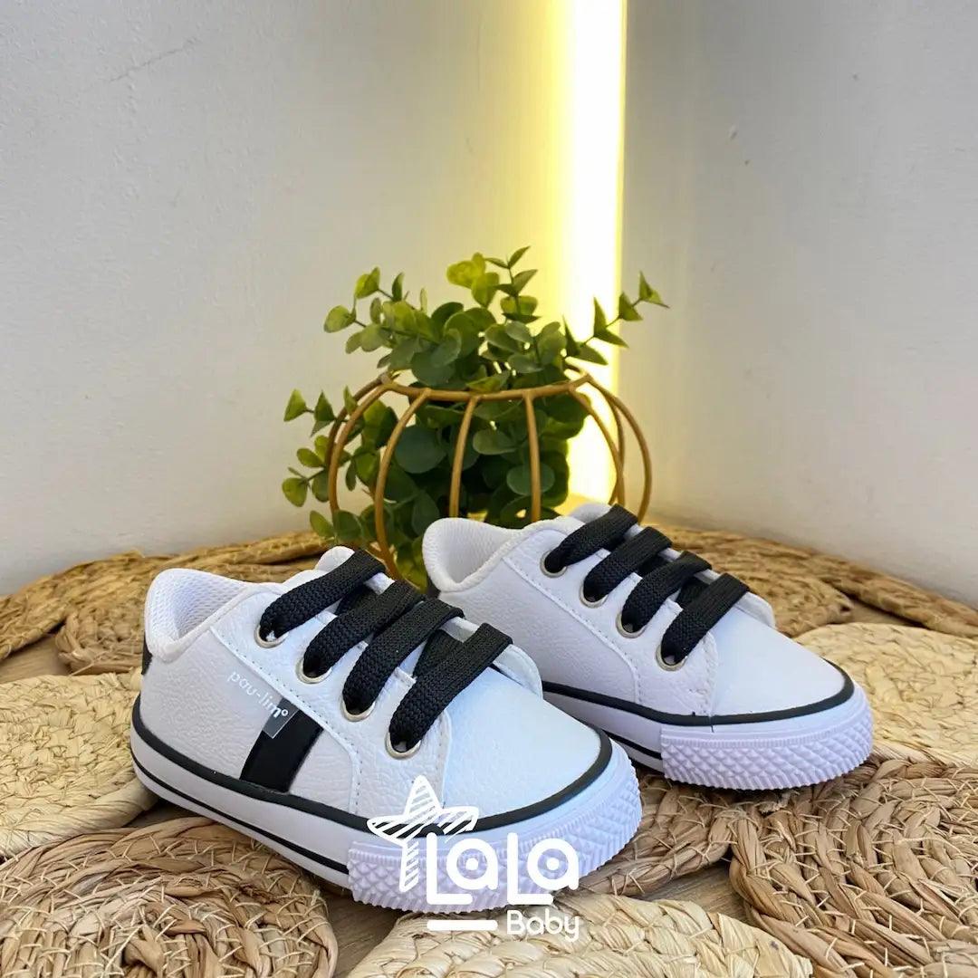 Tenis Blancos Cordones Negros