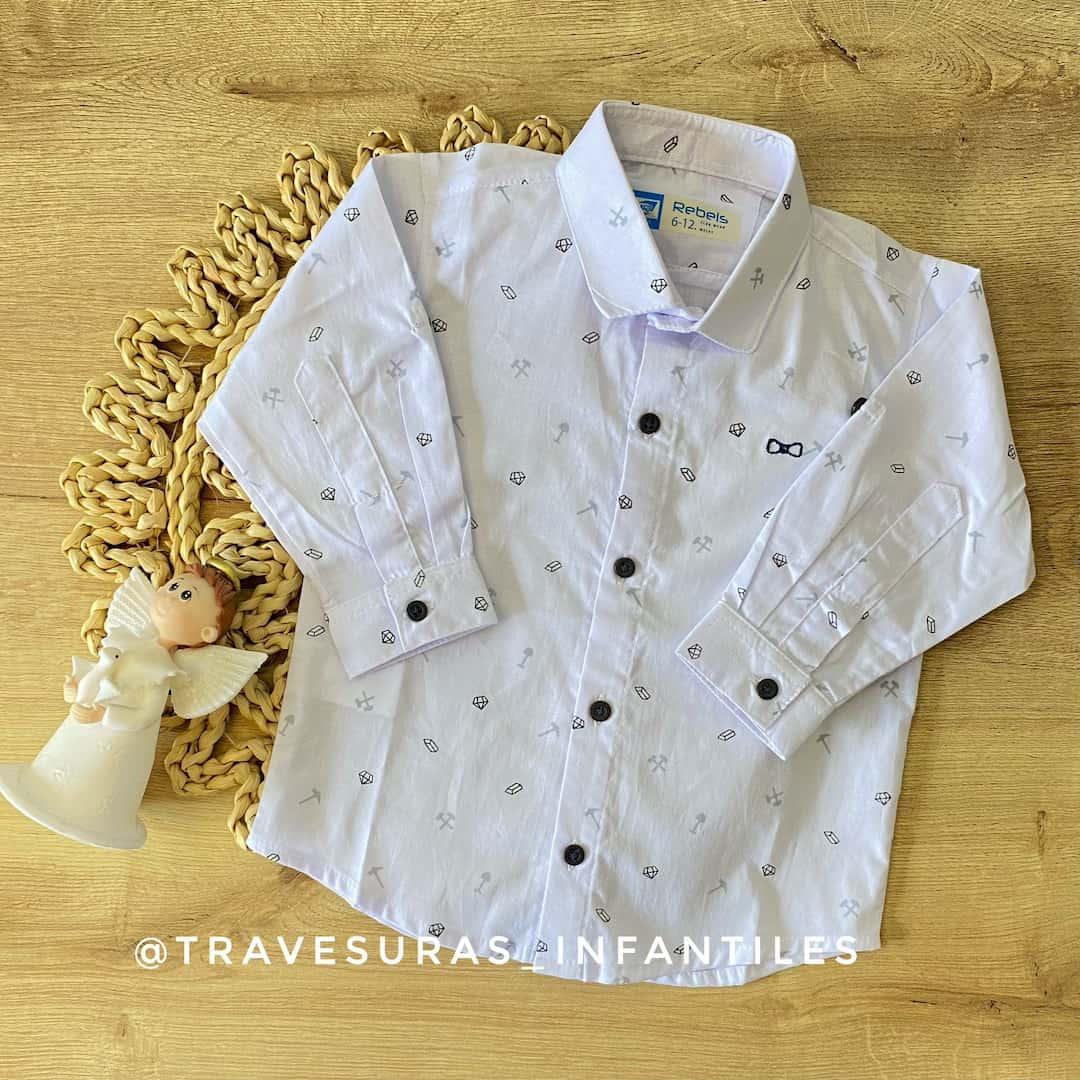 Camisa Manga Larga Estampado Diamantes