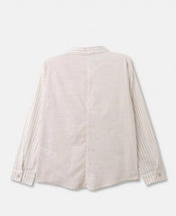 Camisa Manga Larga Combinada Marfil diseño