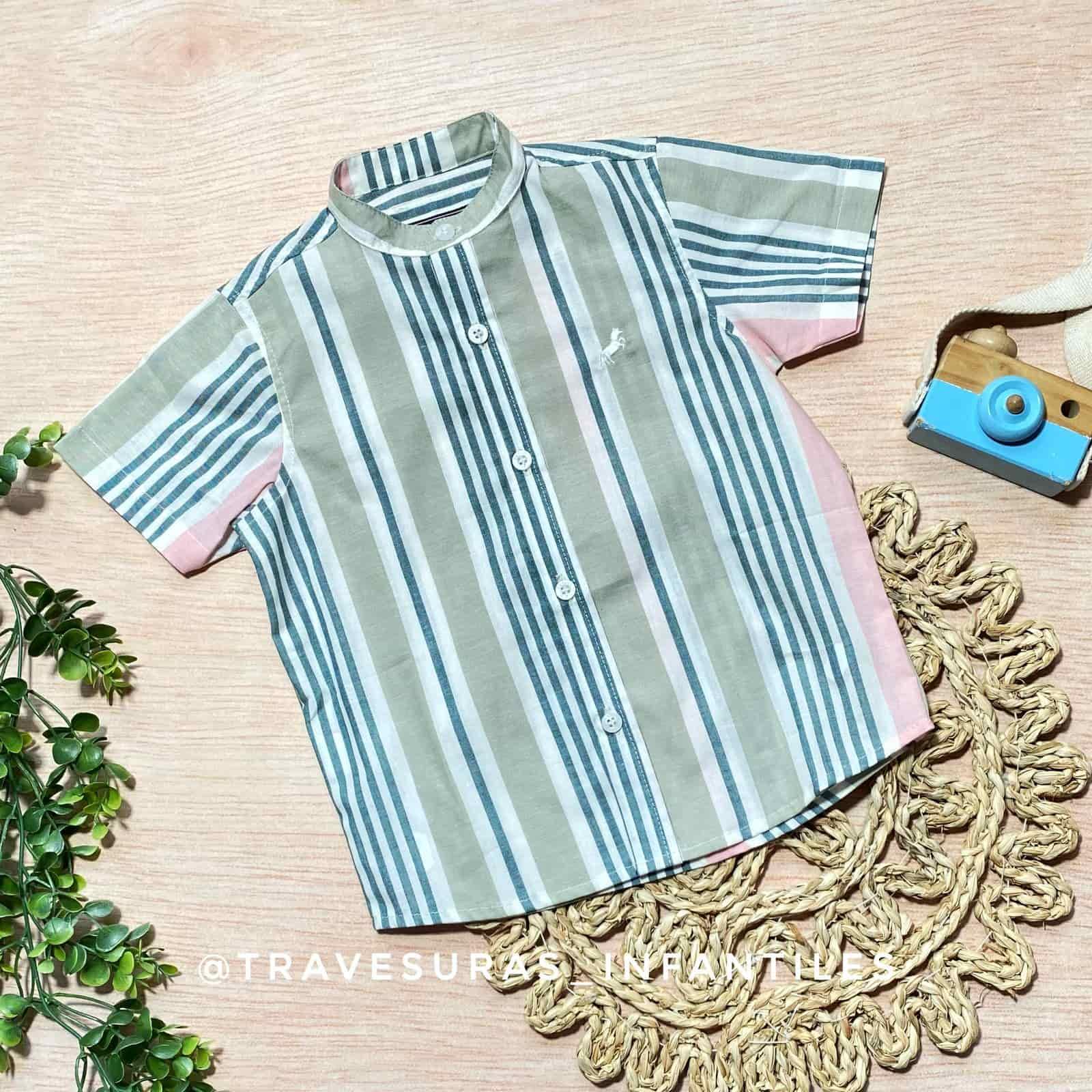 Camisa Lino Lineas Verde