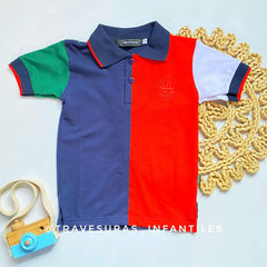 Polo Color Surtido Combinado rojo