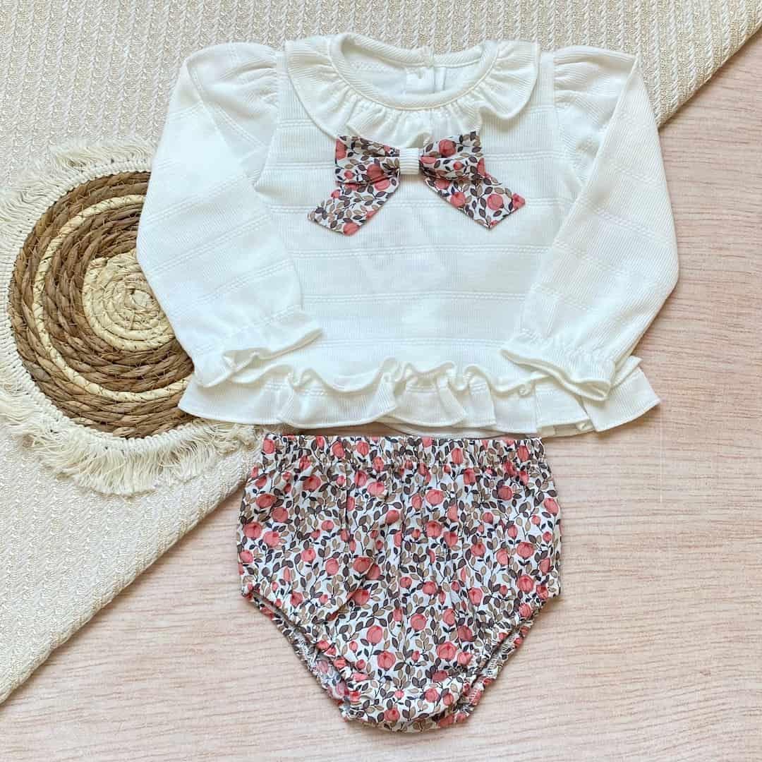Conjunto Bebé Blusa Y Panty Flores | Travesuras Infantiles