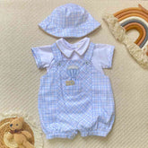 Mameluco Cuadros Globos Celeste Niño