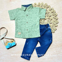 Conjunto Pantalón Camisa Color Surtido