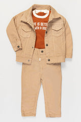 Conjunto 3 Piezas Jean, Mameluco y Chaqueta Joy Baby Rosado