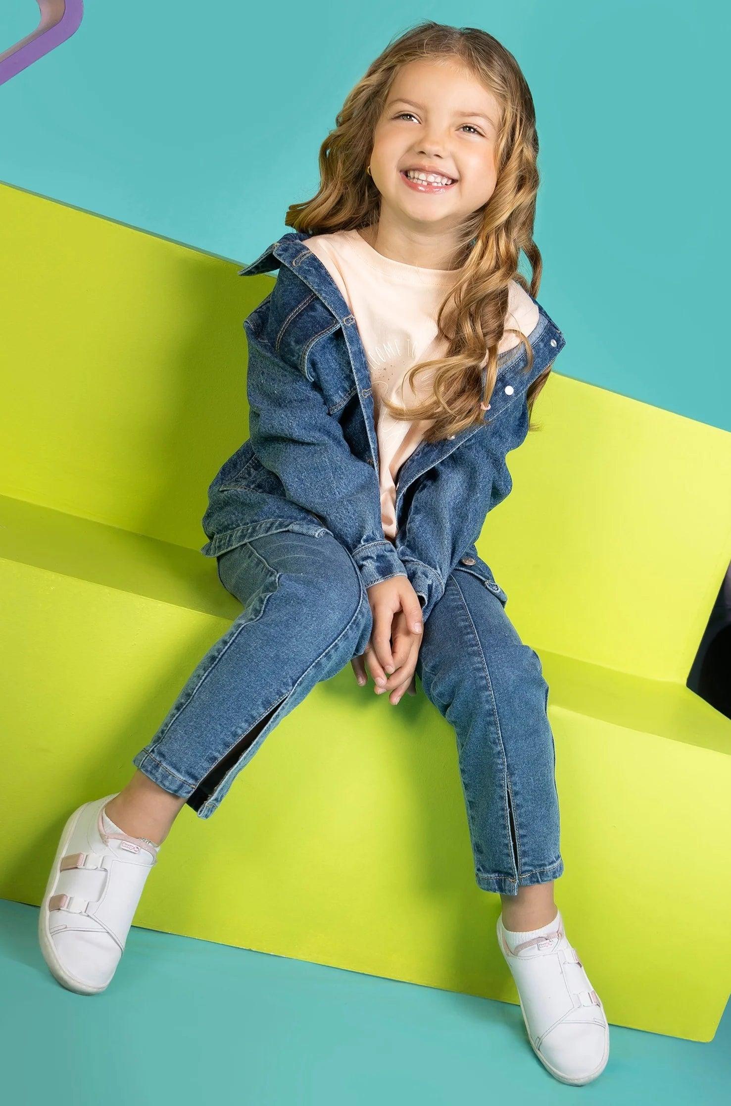 Conjunto 3 Piezas Denim Niña Chaqueta, Blusa y Jean Joy Baby