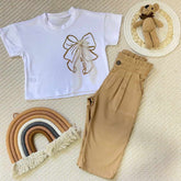 Conjunto Pantalon Lino Moño Dorado