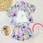 Conjunto Short y Camisa Estampado Flores Amarillo