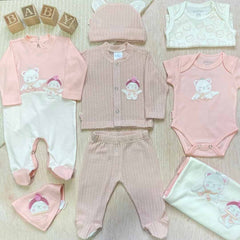 Set 6 piezas Primer Dia Oso Corona Salmon