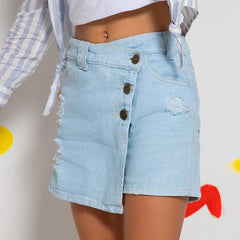 Falda Short Denim Botones
