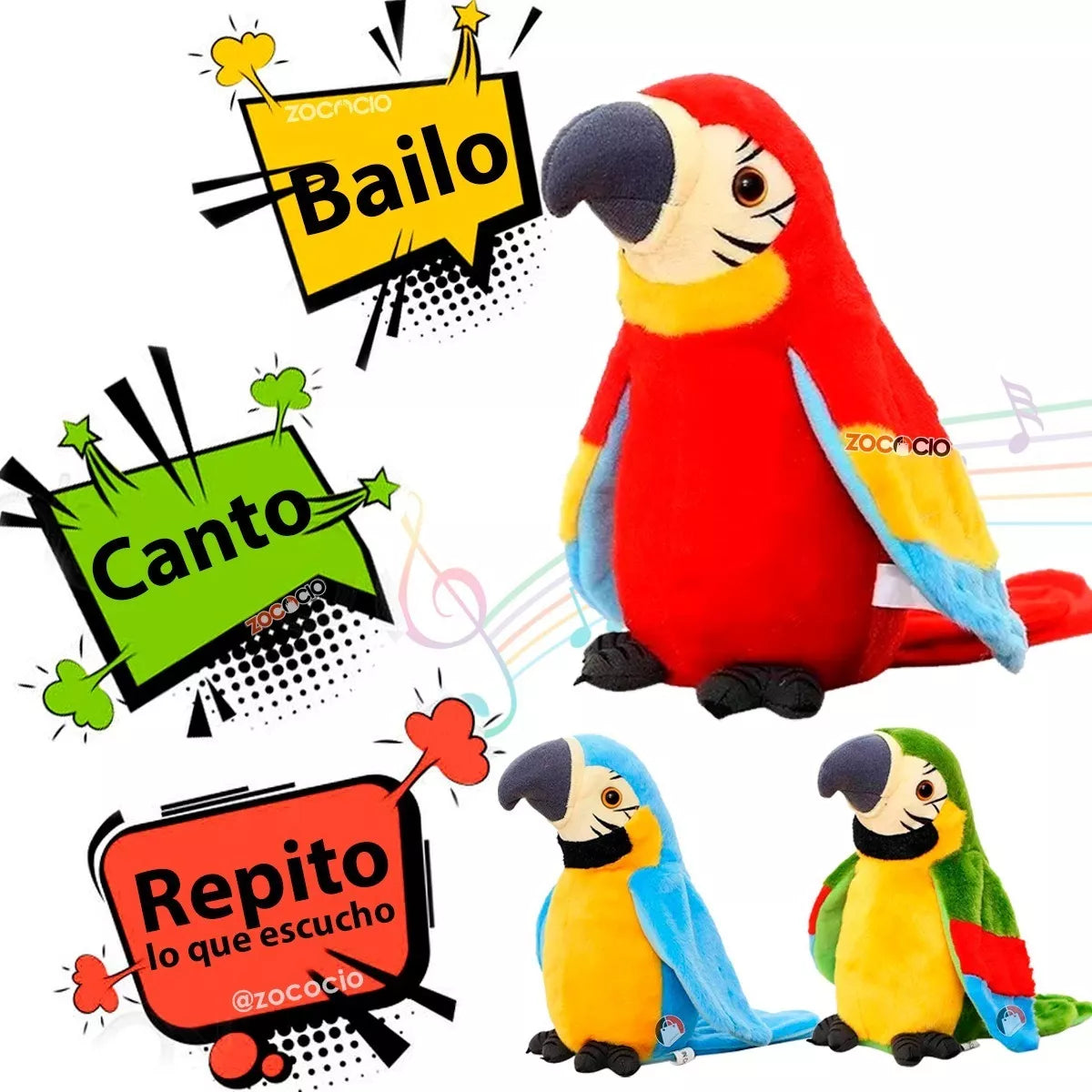 Juguete Loro Bailarin con Repetidor de Voz