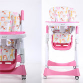 Silla Comedor 6 Niveles Lori Animales Rosa Ebaby®