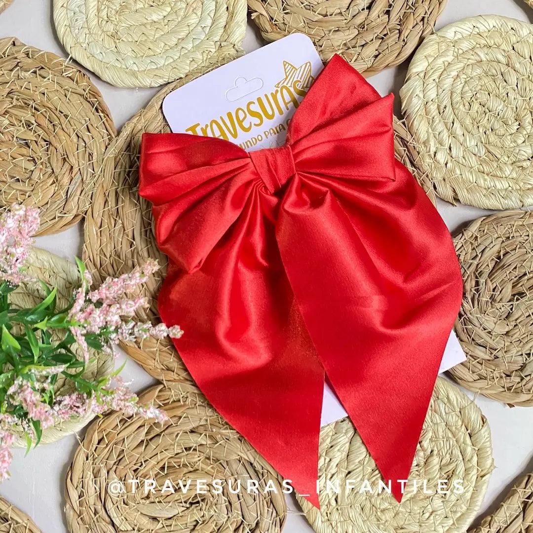 Moño En Satin Pliege rojo