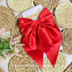 Moño En Satin Pliege rojo