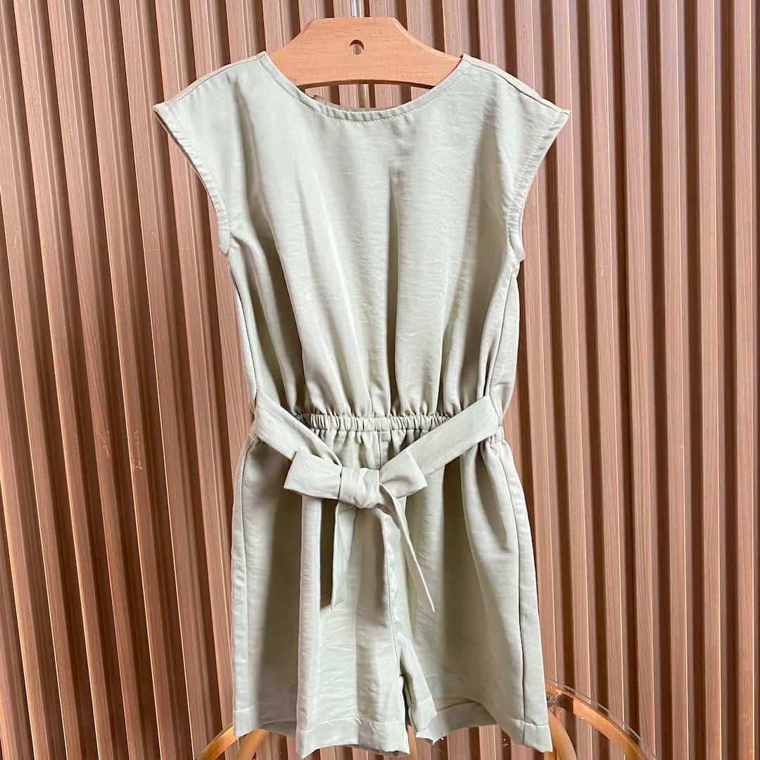 Enterizo Detalle Lazo Para Niña beige