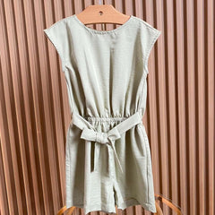 Enterizo Detalle Lazo Para Niña beige