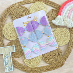 Set 3 Par Pinzas Moño Brillos