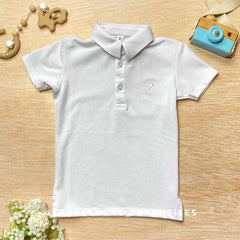 Polo Bordado Caballito Niño blanco