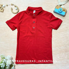 Polo Cuello Mao Clasico rojo