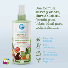 Repelente Antimosquito Para Bebés Ecotú 200ml Verde