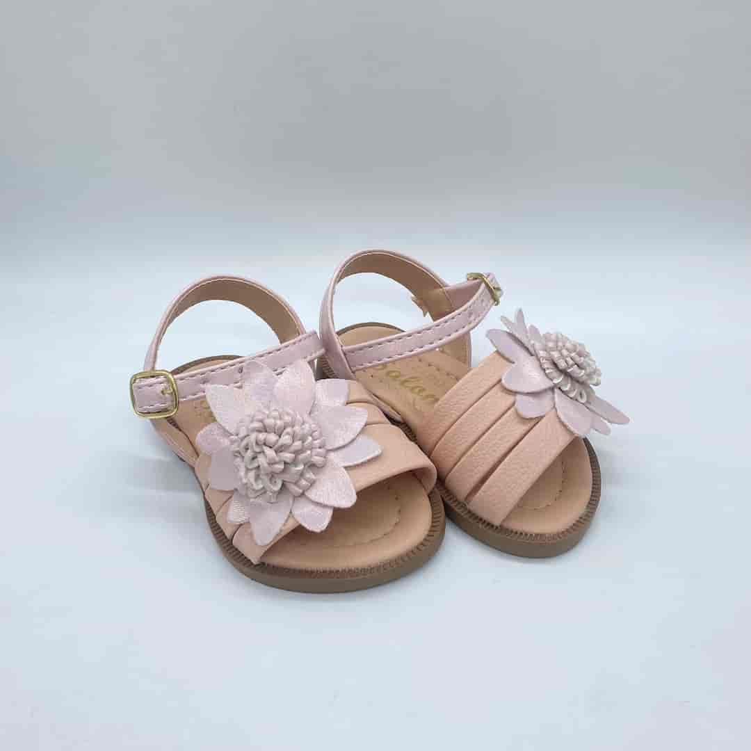 Sandalias Para Niña Cinta Flores Palo Rosa